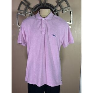 Gunn Polo Sports Fit Heathered Pink Short Sleeve Polo Shirt Men's XL‎